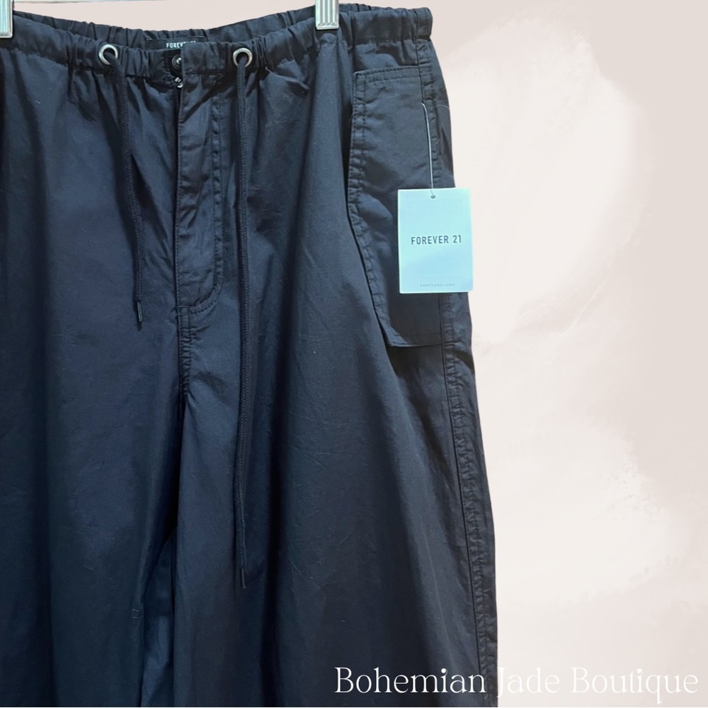 Forever 21 Baggy Drawstring Jogger Pants - Black - Picture 3 of 5